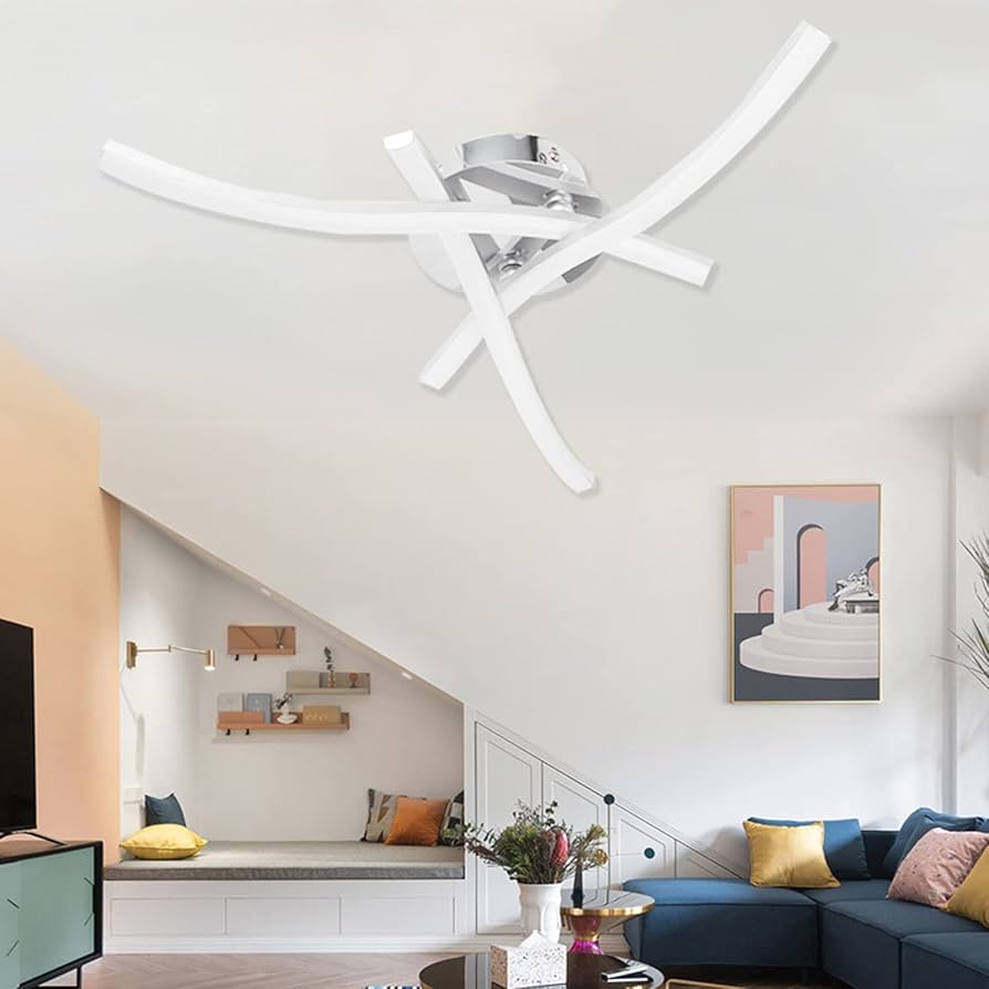Amazon.com: LED Ceiling Light,Wavy Strip Design Lamp,Nordic